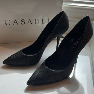 Casadei black denim pumps - size 41 or US 10.5
